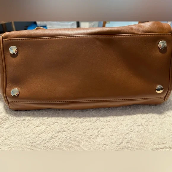 JIMMY CHOO Justine Handbag/Tote Brown/Tan Leather Shoulder Bag - Picture 5 of 16